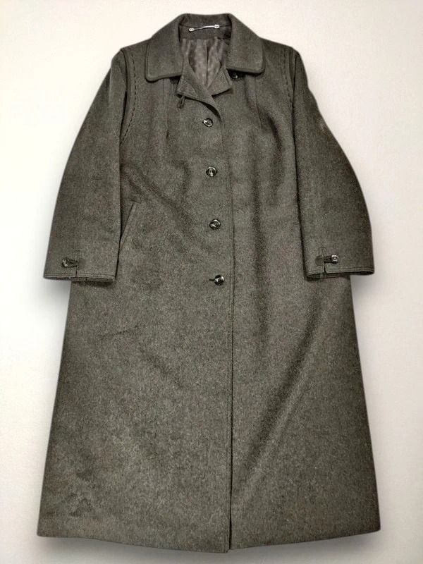 Cappotto Loden Unisex 46 Verde Lana Vergine Lungo Oversize Vintage L XL