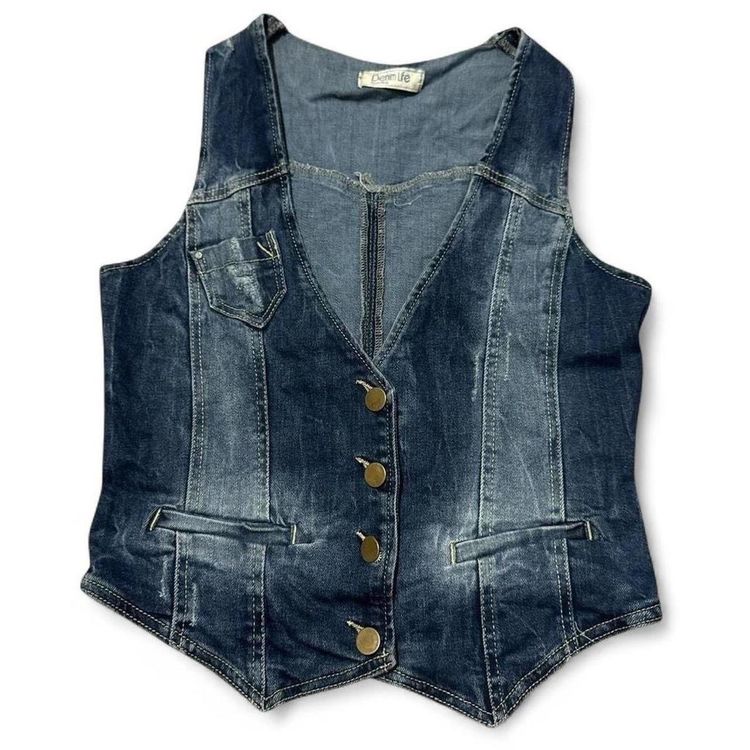 Immagine di Y2K Pimkie Denim Gilet Vest size M 2
