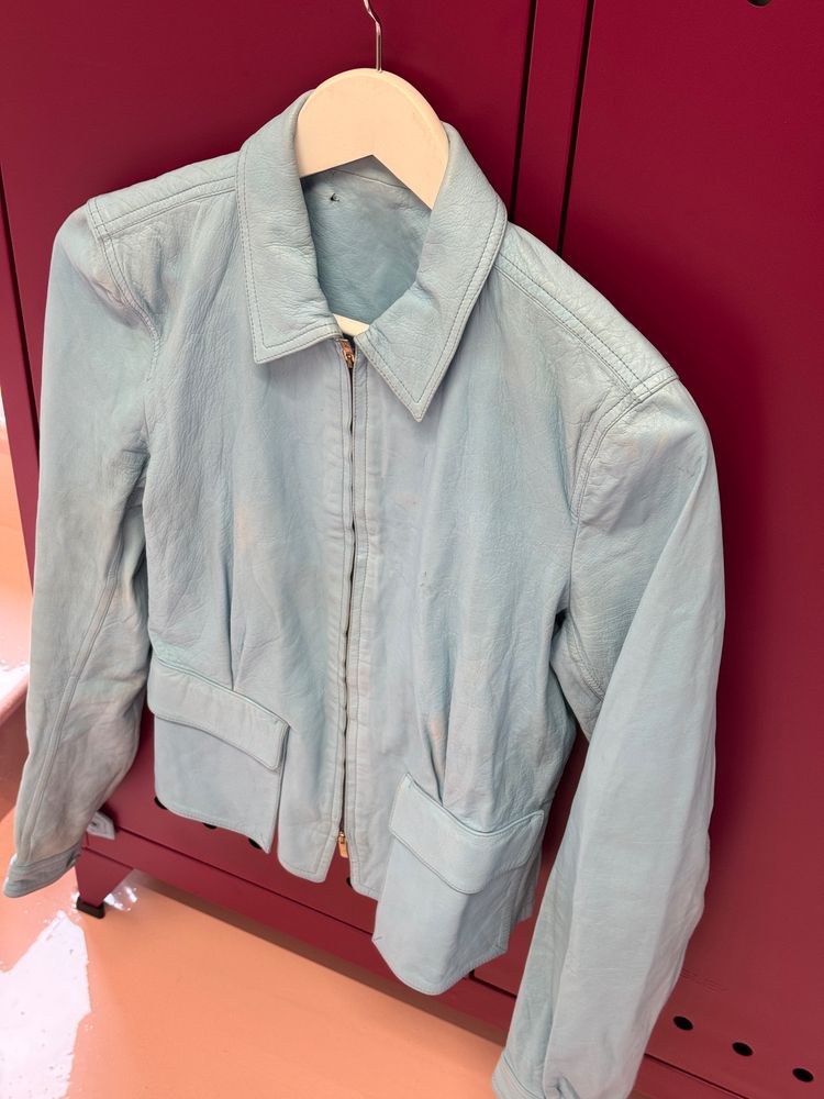 Light Blue Leather Jacket