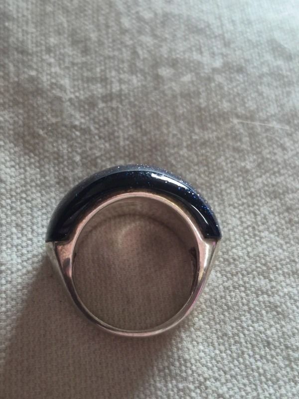 Immagine di Silver Ring With Dark Blue Stone 1