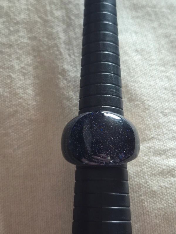 Silver Ring With Dark Blue Stone imagen 4