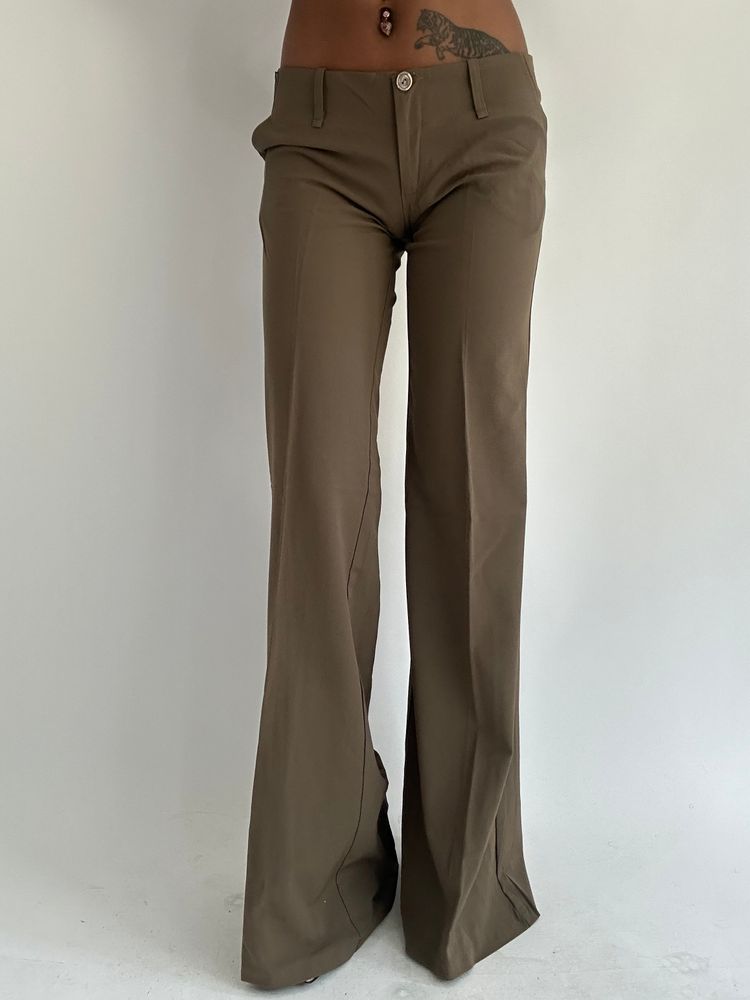 ‼️ | khaki green fitted trousers 5