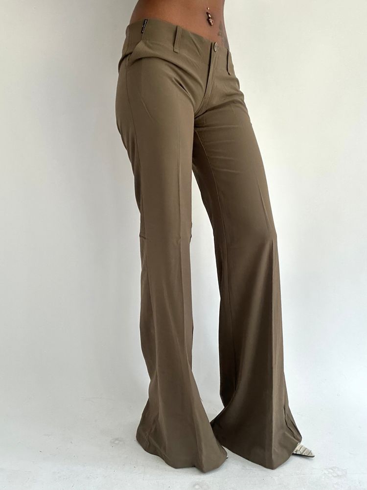 ‼️ | khaki green fitted trousers 3