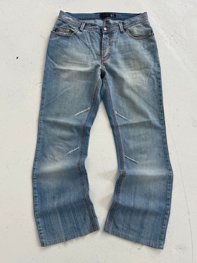 Roberto Cavalli '00s Roberto Cavalli Just Cavalli Contrast Stitch Bootcut 'Scar' Denim (32) product image