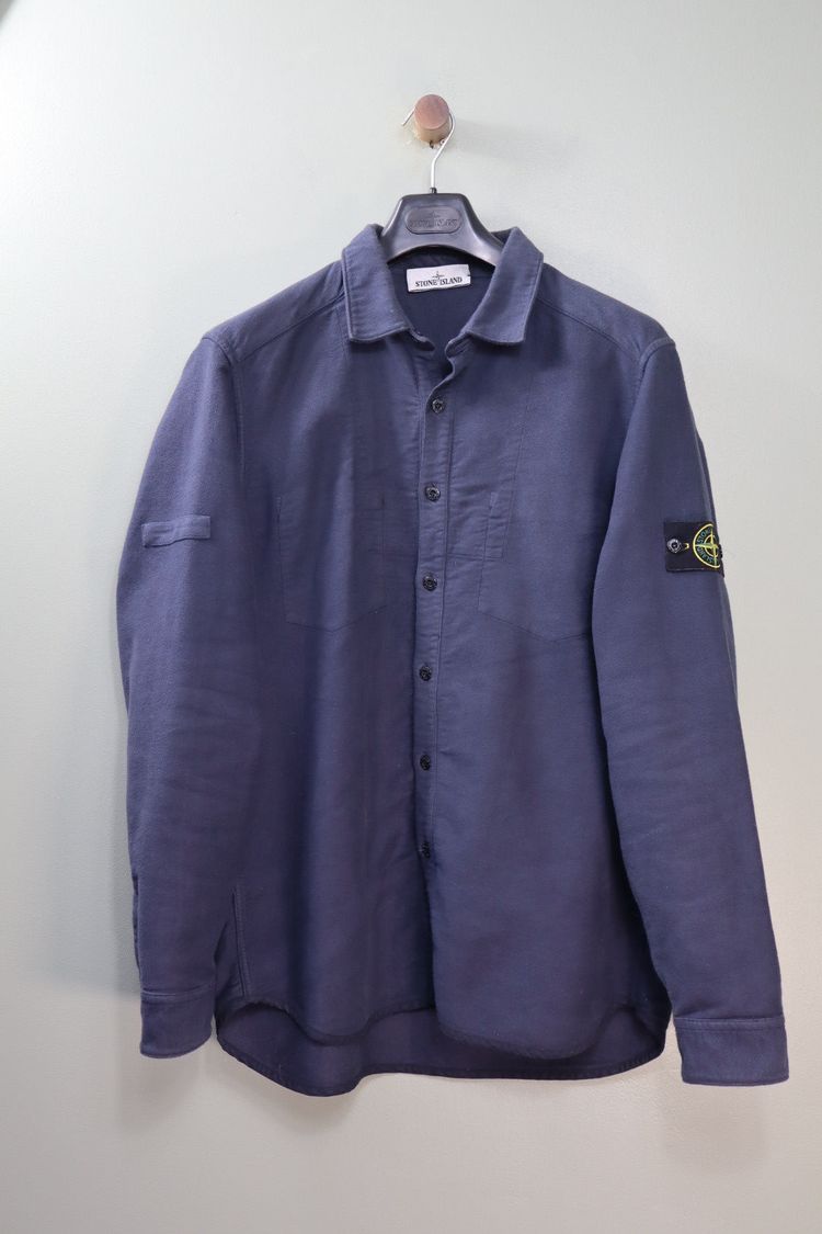 Stone Island Navy Moleskin Overshirt imagen 5