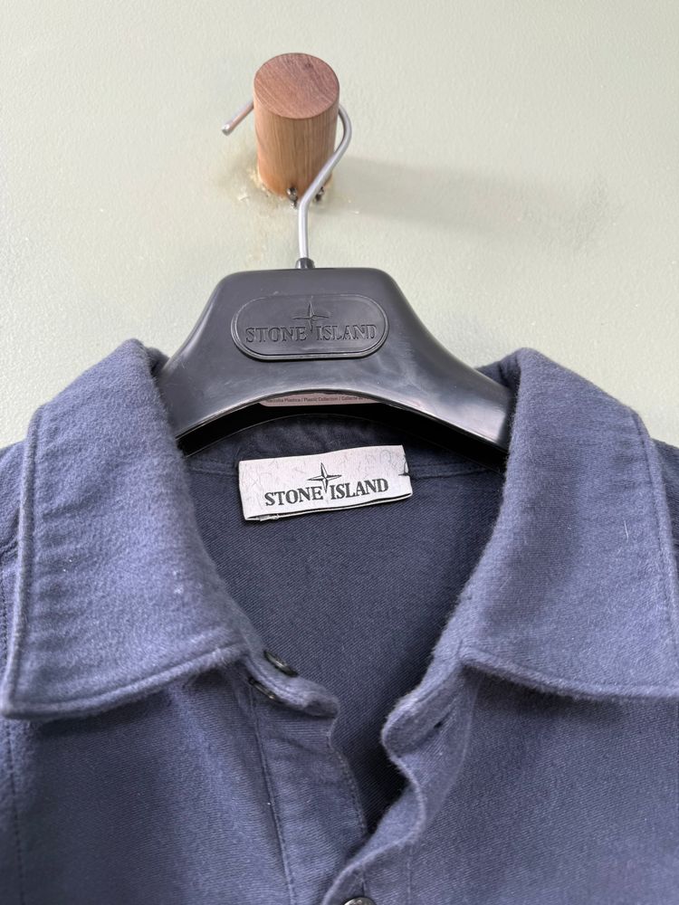 Stone Island Navy Moleskin Overshirt imagen 4