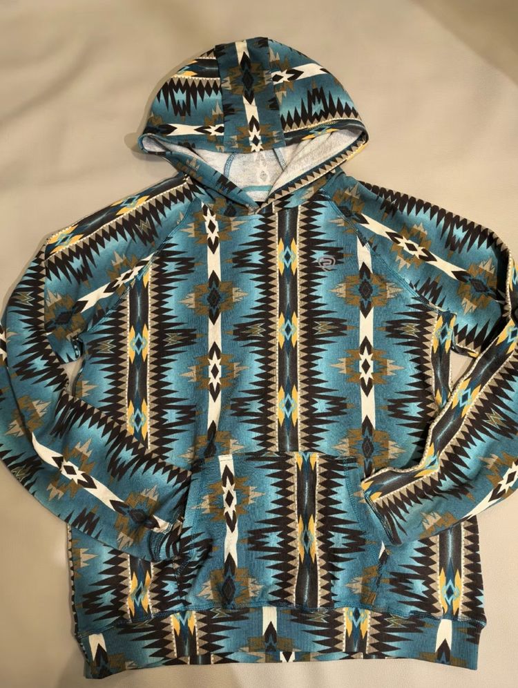 Hooded Sweatshirt With Geometric Pattern image 2