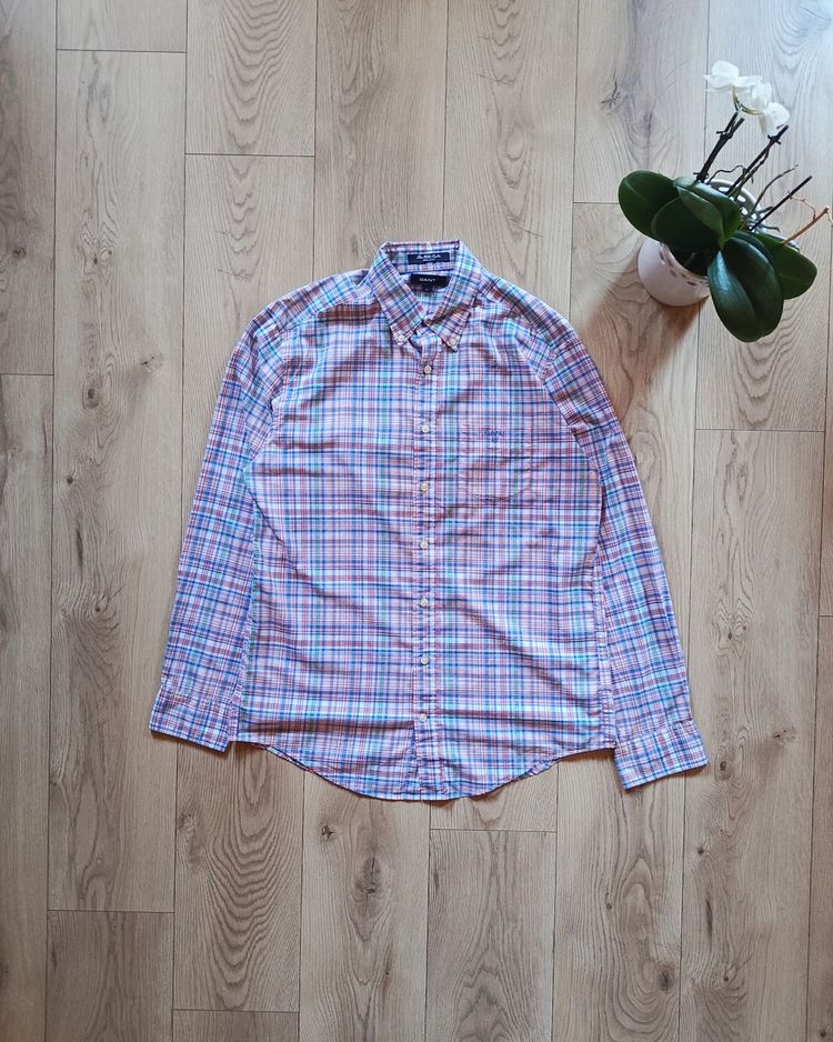 Gant Koszula w Kratkę Wielokolorowa L oxford button-down preppy