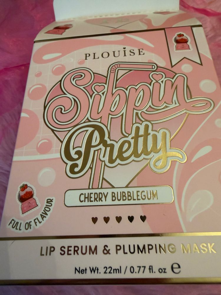 Plouise Sippin Pretty Cherry Bubblegum Lip Serum & Plumping Mask