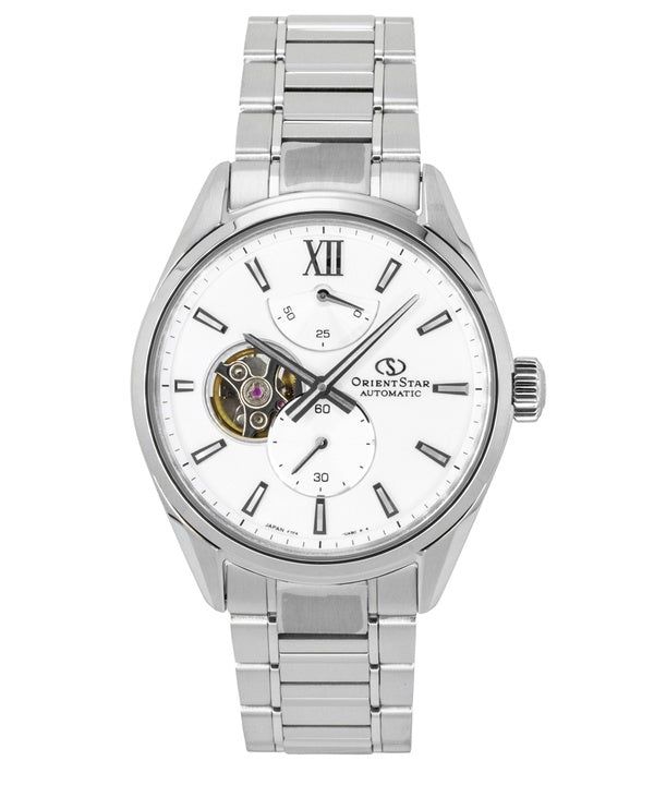 Orient Star Contemporary M34 F7 Stainless Steel Semi Skeleton White Dial Automatic RE-BY0011S Men's Watch image 1