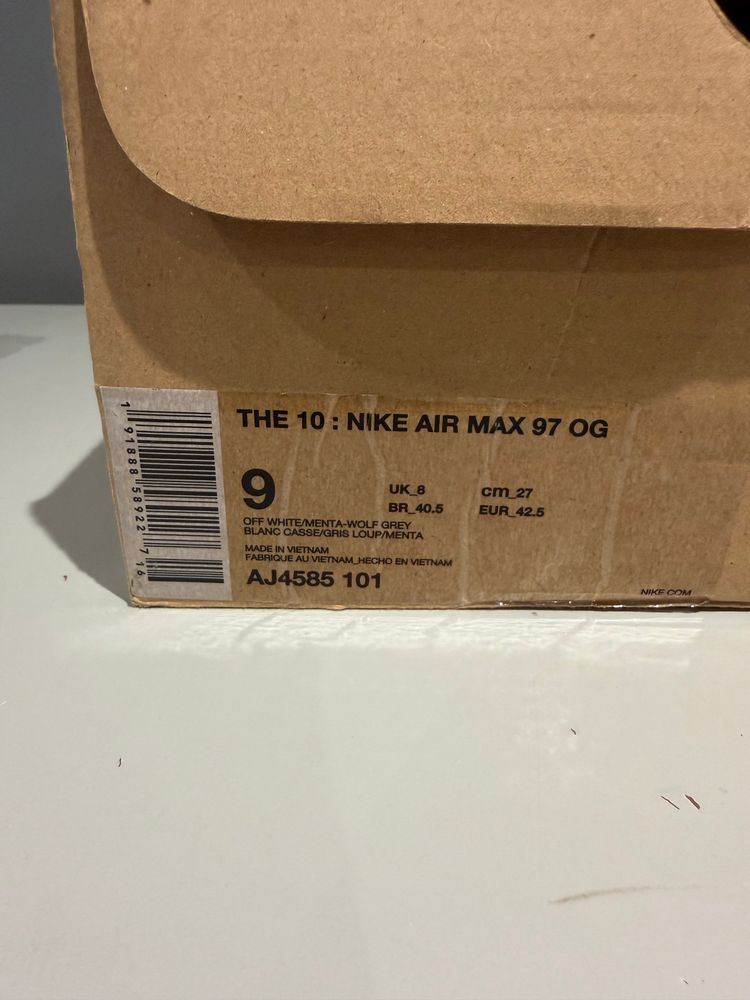 Nike Air Max 97 Off-White Menta UK 8 imagen 6