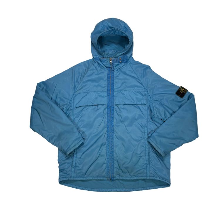 Stone Island Blue Compass Patch Green Edge Insulated Jacket