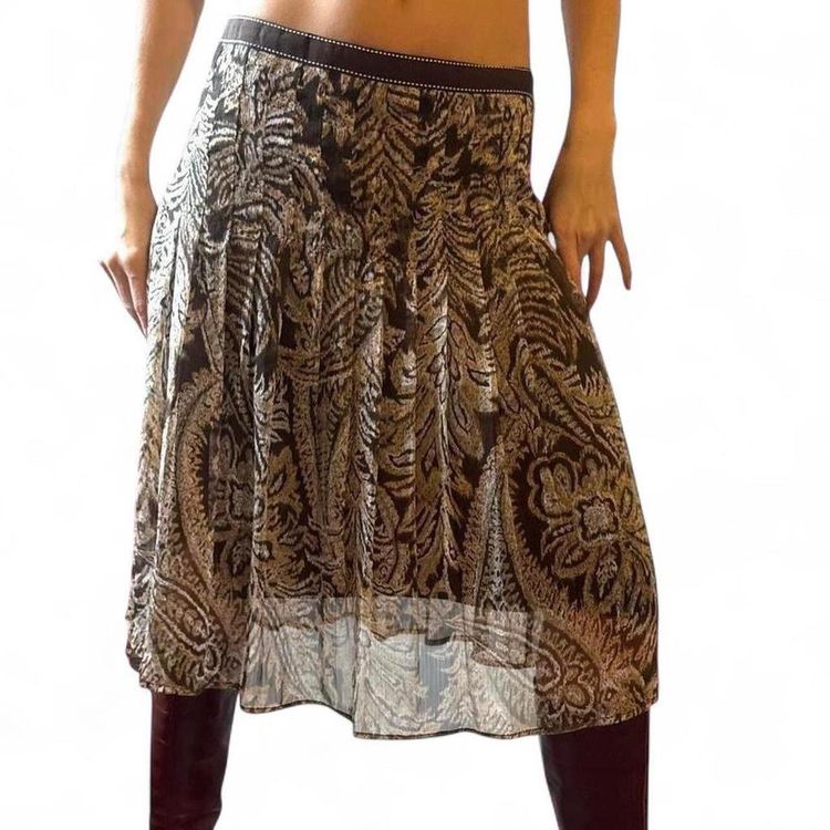 Y2K Rockmans Women'S Patterned Midi Skirt size S/M imagen 2