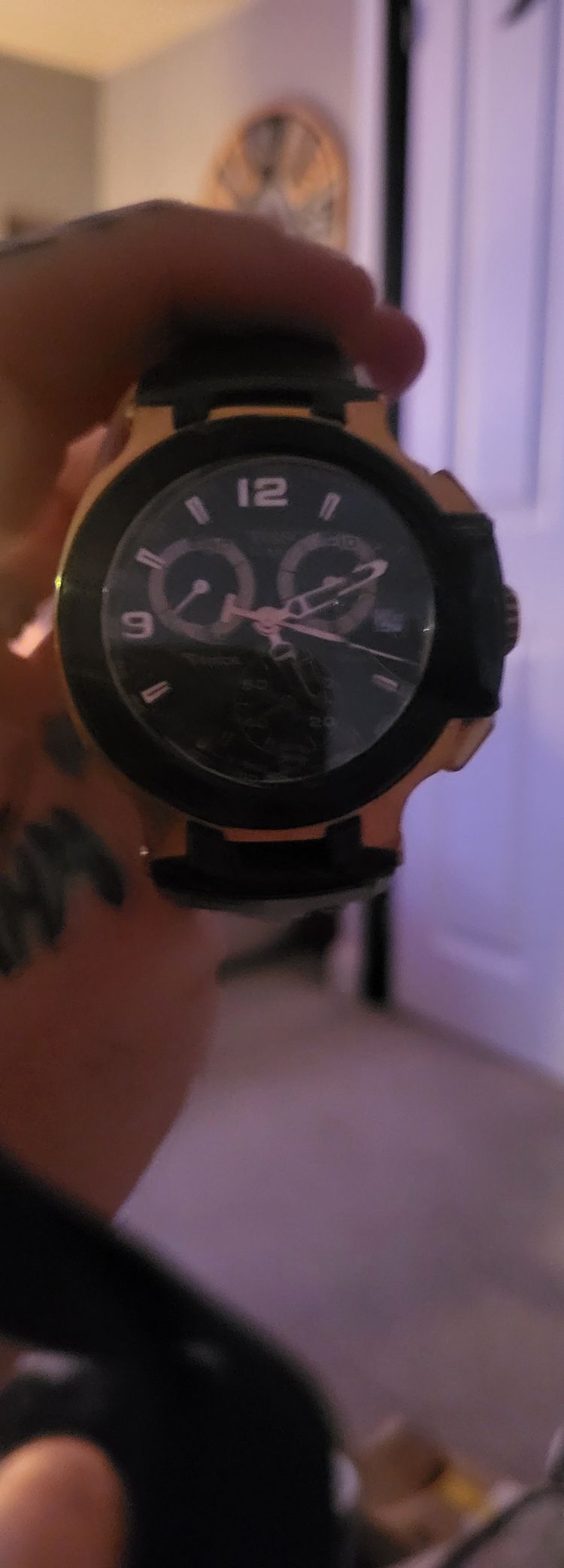 Black And Gold Wristwatch