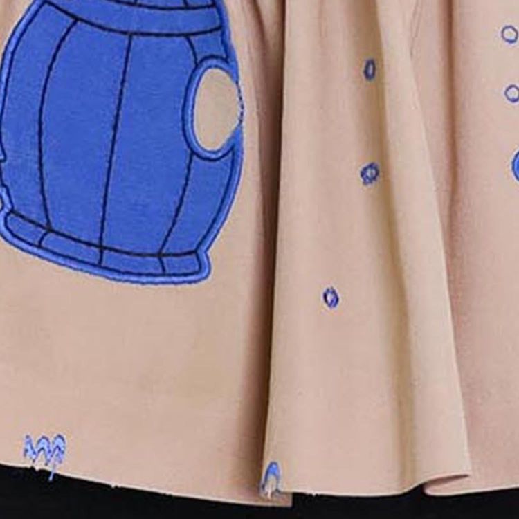 MAGIC MENDING PRELOVED Beige Cotton Skirt with Submarine, 2 years image 4