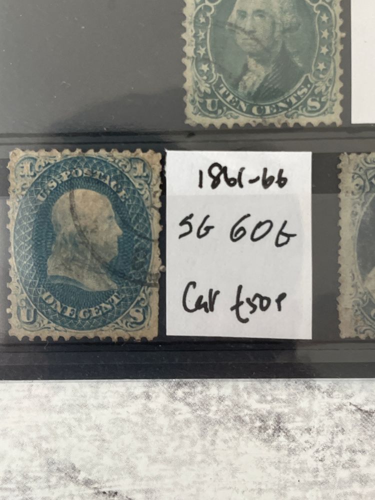 The presented set includes historical United States postage stamps from the 19th century. image 4