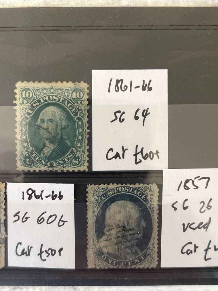 The presented set includes historical United States postage stamps from the 19th century. image 2