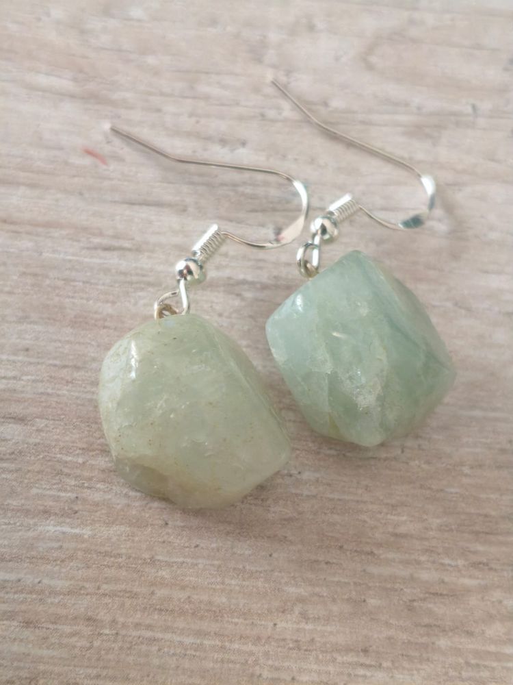 PENDIENTES  PLATA DE LEY 925  AGUAMARINA
