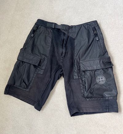 Stone Island Black Cargo Shorts