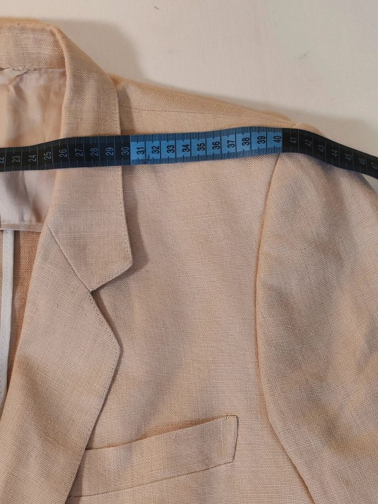 Completo uomo vintage in puro lino beige – Giacca doppiopetto e pantalone – Tg 50 image 8