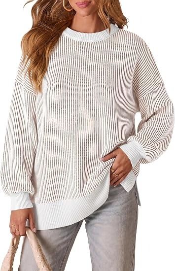 Beige Ribbed Knit Sweater image 3