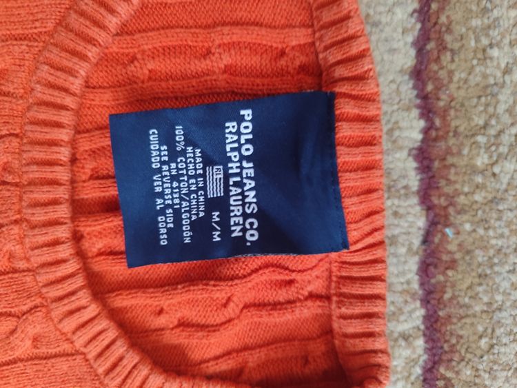 Polo Jeans Co. Ralph Lauren Orange Cable Knit Sweater image 5