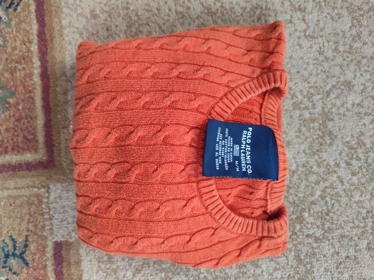 Polo Jeans Co. Ralph Lauren Orange Cable Knit Sweater image 6