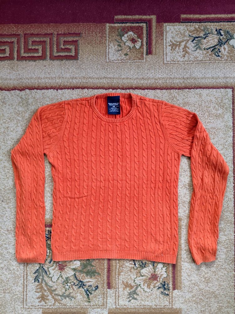 Polo Jeans Co. Ralph Lauren Orange Cable Knit Sweater
