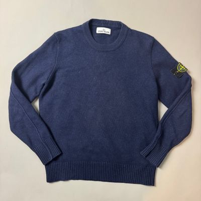 Stone Island Navy Knitted Sweatshirt - Small
