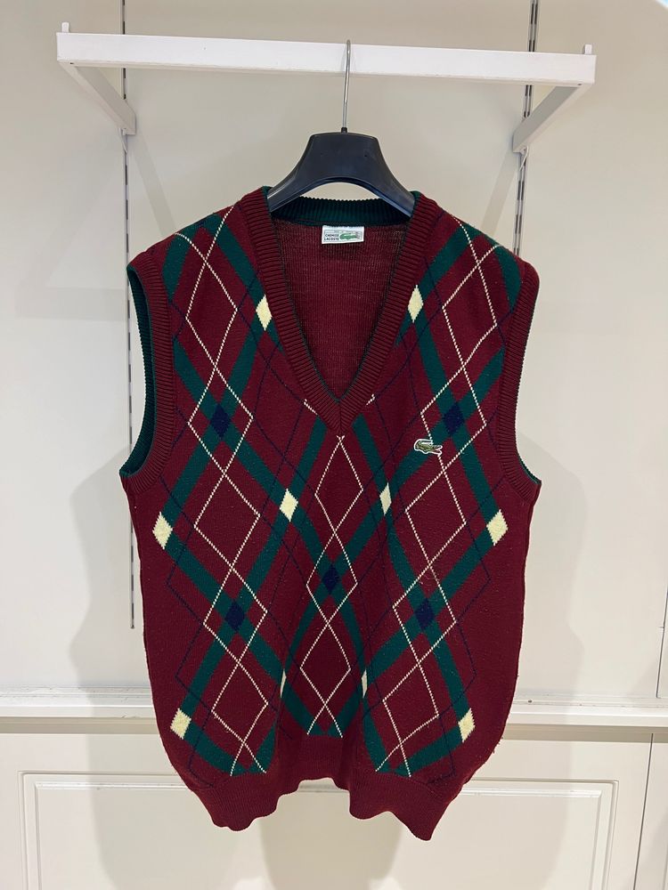 Lacoste Sleeveless Argyle Sweater Vest