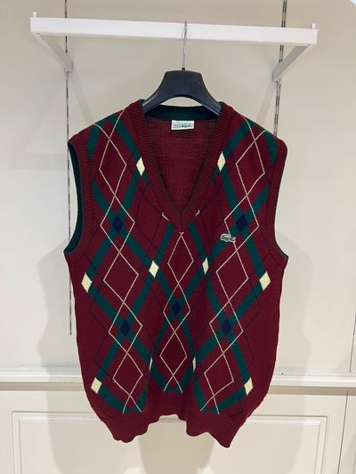 Lacoste Sleeveless Argyle Sweater Vest