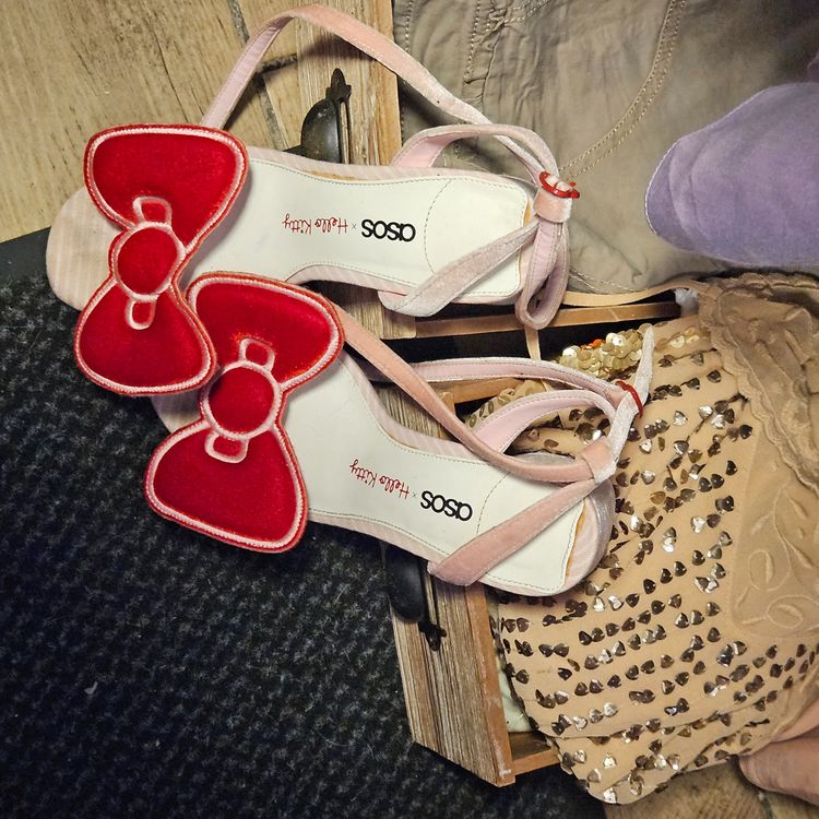 ASOS Design Hello Kitty sandals with red bows product image