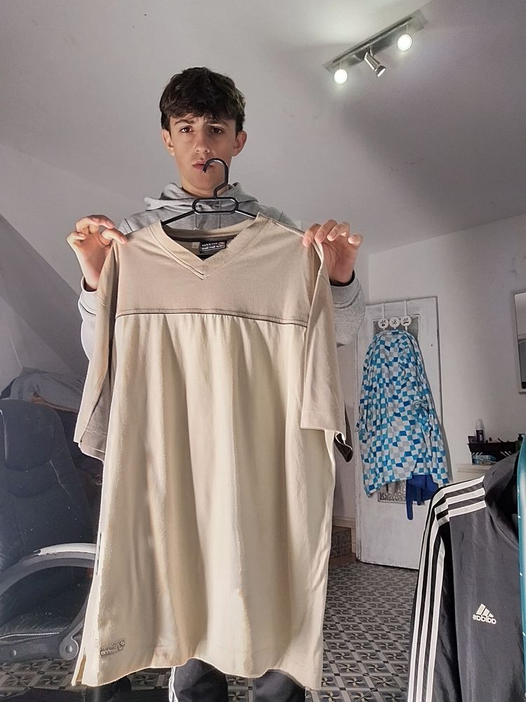 Beige Short Sleeve Shirt Lotto talla XL 