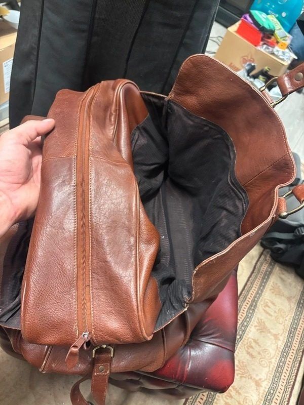 Brown Leather Large Tote Bag imagen 2