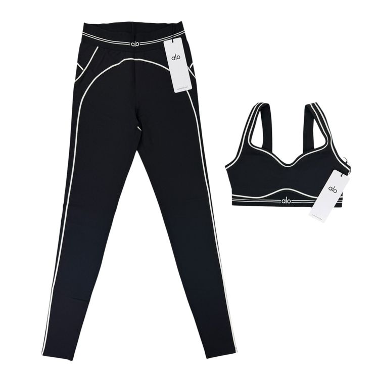 Alo Women’s Black Leggings & Top Set image 1