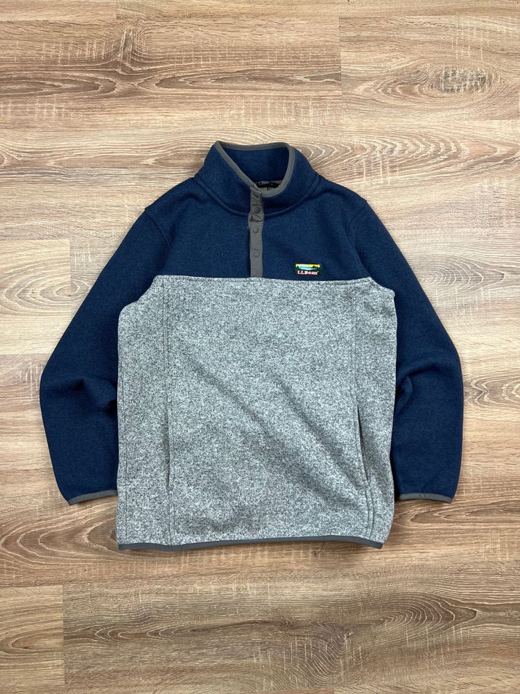 Grey Two Tone LL Bean Snap Fleece (S)