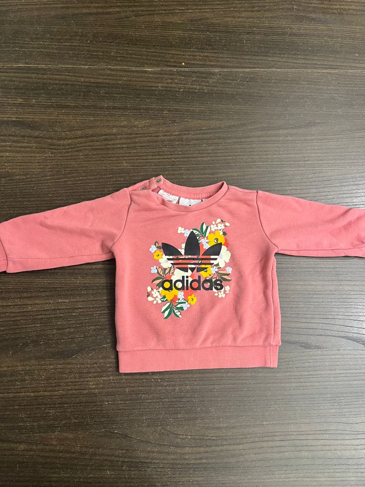 Adidas Pink Floral Logo Sweatshirt imagen 2