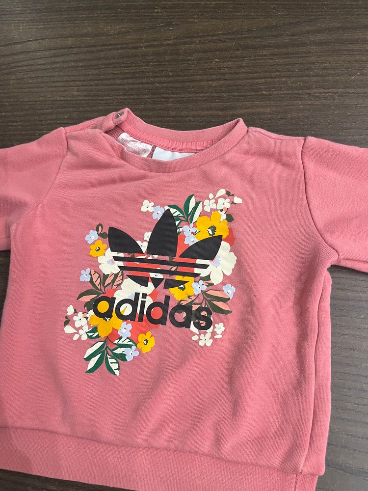 Adidas Pink Floral Logo Sweatshirt
