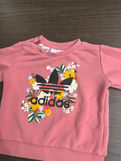 Adidas Pink Floral Logo Sweatshirt
