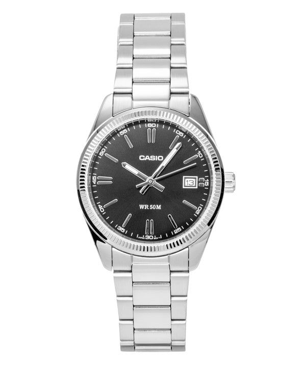Casio Analog Stainless Steel Black Dial Quartz UTP-1302PD-1AV Unisex Watch image 1