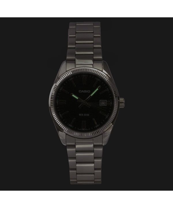 Casio Analog Stainless Steel Black Dial Quartz UTP-1302PD-1AV Unisex Watch image 2