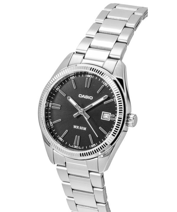 Casio Analog Stainless Steel Black Dial Quartz UTP-1302PD-1AV Unisex Watch image 3