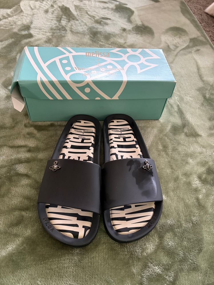 Melissa x Vivienne Westwood Women’s Slides Sandals UK 4 EU 37 Black With Box image 3