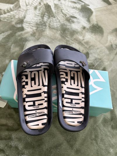Melissa x Vivienne Westwood Women’s Slides Sandals UK 4 EU 37 Black With Box
