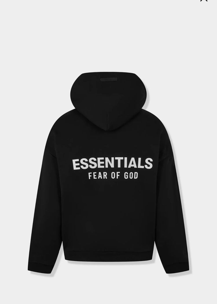 Fear Of God Essentials Black Hoodie imagen 2