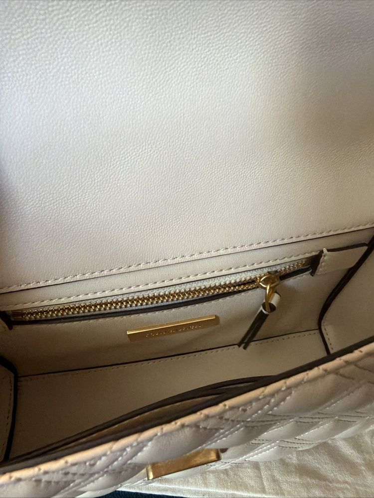 Tory Burch Fleming Convertible Shoulder Bag Cream Neutral Gold New With Dustbag image 5