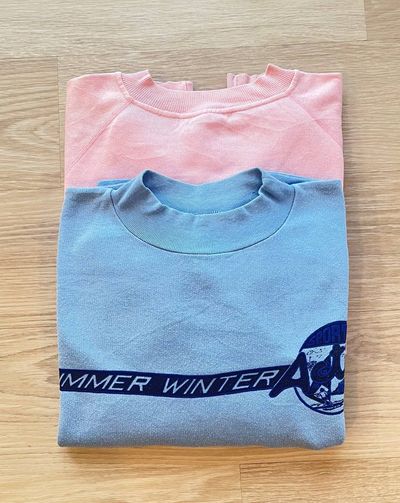 2 Blue Sweatshirt With Text And Pink Sweatshirt