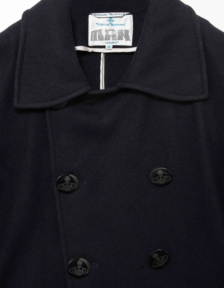 Vivienne Westwood MAN Archival Navy Wool Pea Coat obraz 2