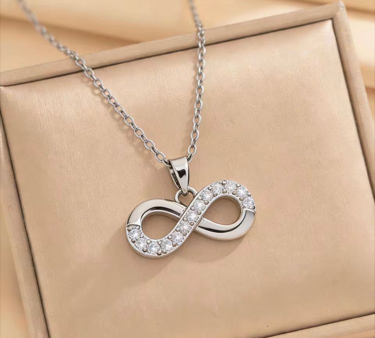 Silver Infinity Pendant Necklace image 1