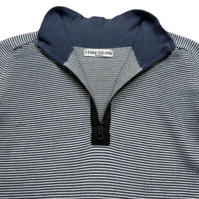 S/S 09 Stone Island Knitted Striped 1/4 Zip Sweater 8